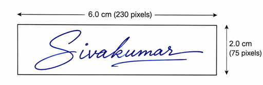 TNPSC signature resized to 230x75 pixels example